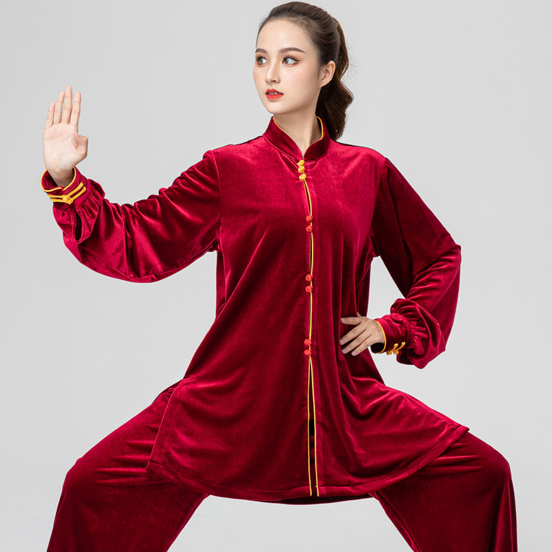 秋冬金丝绒太极服女加厚2021新款春秋秋季太极拳太极服