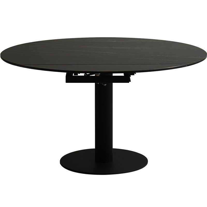 诗纳旋转伸缩圆桌多功能餐桌可变大小大圆餐桌大理石圆餐桌圆形