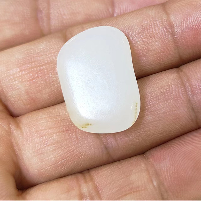 正宗新疆和田羊脂玉籽原石高品质吊坠挂件包金颈饰