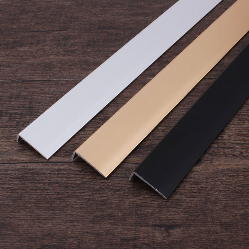 压边条铝合金地板收边条金属7字扣地毯黑色色扣直角收边条