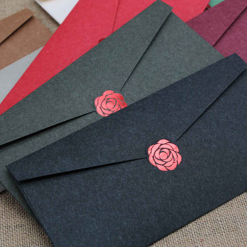 清仓信封定制5号高档烫金金玫瑰简约西式邀请函请柬