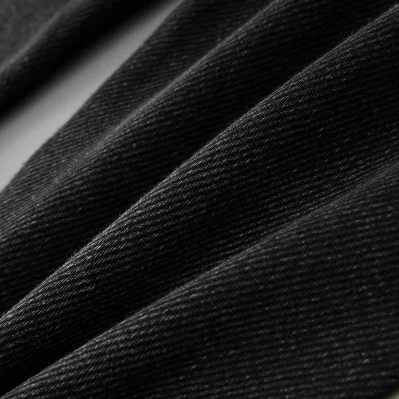 秋季立体斜纹针织石磨水洗弹力牛仔深烟灰色牛仔裤