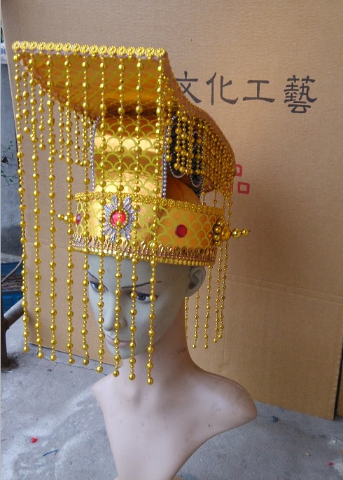 古代秦始皇皇帝帽盔头平顶冠冲天冠日月冠帽子寺庙头饰清朝康熙
