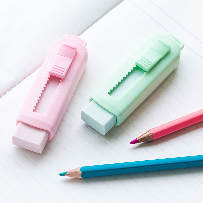 德国施德楼橡皮专业绘图小学生用自动伸缩推拉式橡皮擦绘画可爱卡通擦