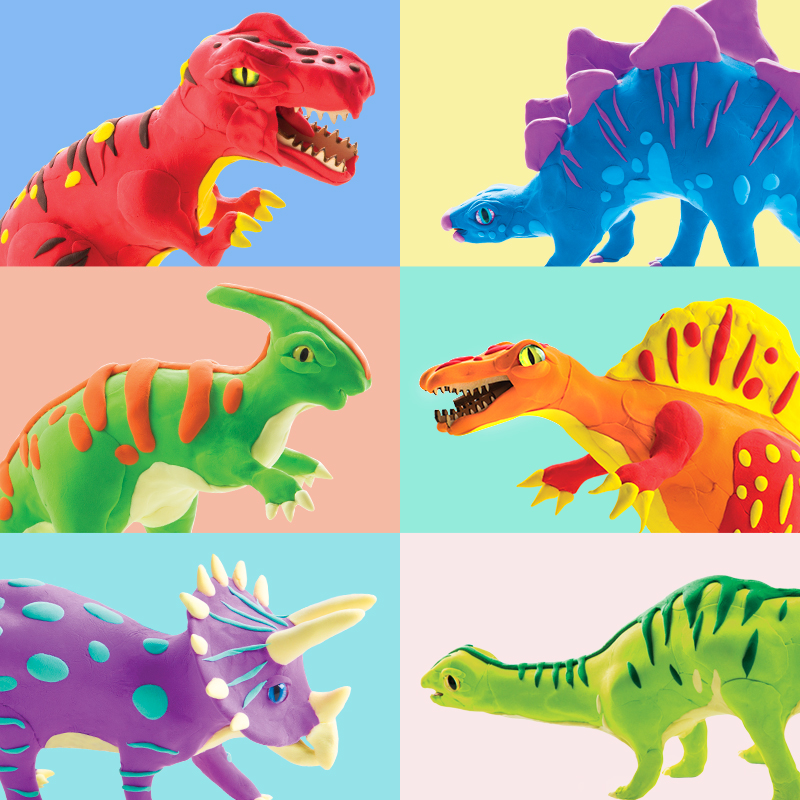 若小贝超轻粘土恐龙儿童手工制作超经黏土橡皮泥无毒diy彩泥玩具