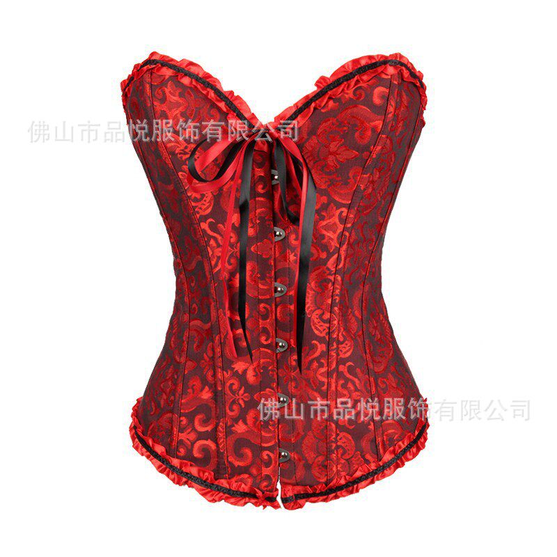 宫廷束身衣corset聚拢婚纱打底塑身衣收腹直销女士提花托胸