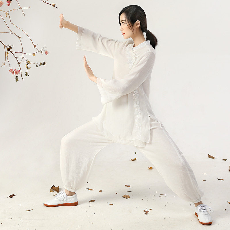 棉麻棉女套装练功服唐装中山装厂家宽松双层保暖新款太极服秋冬