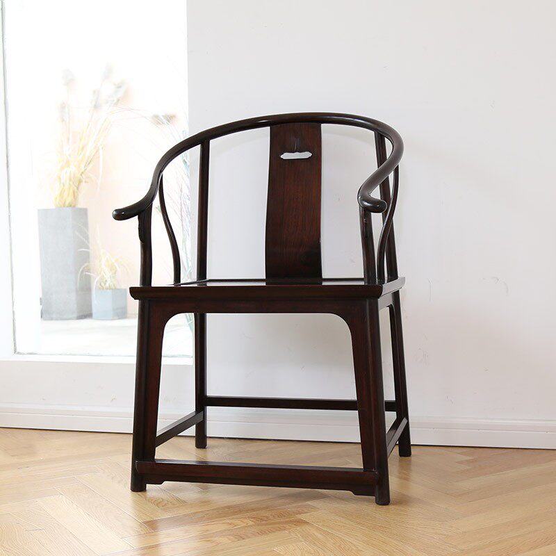 圈椅明式红木小叶紫檀东非酸枝官帽单椅实木圈椅