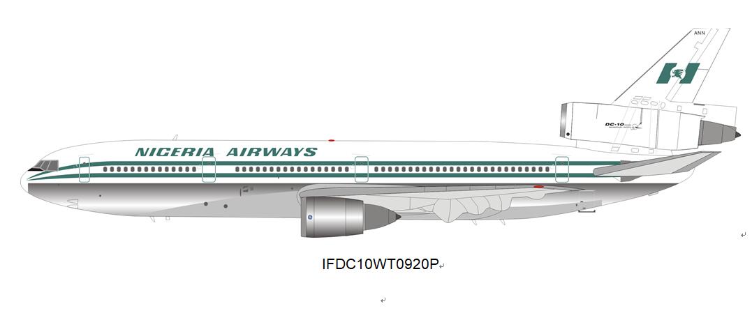 预售inflight飞机模型尼日利亚航空麦道dc-10-305n