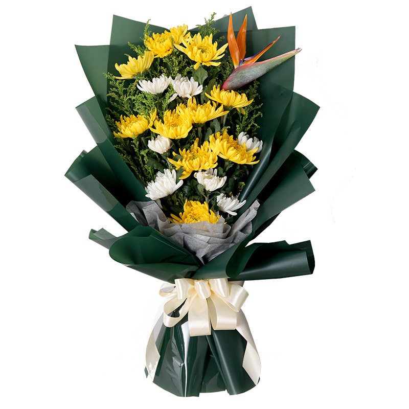 清明节上坟黄白菊花花束祭祀扫墓花圈丧篮葬礼追悼