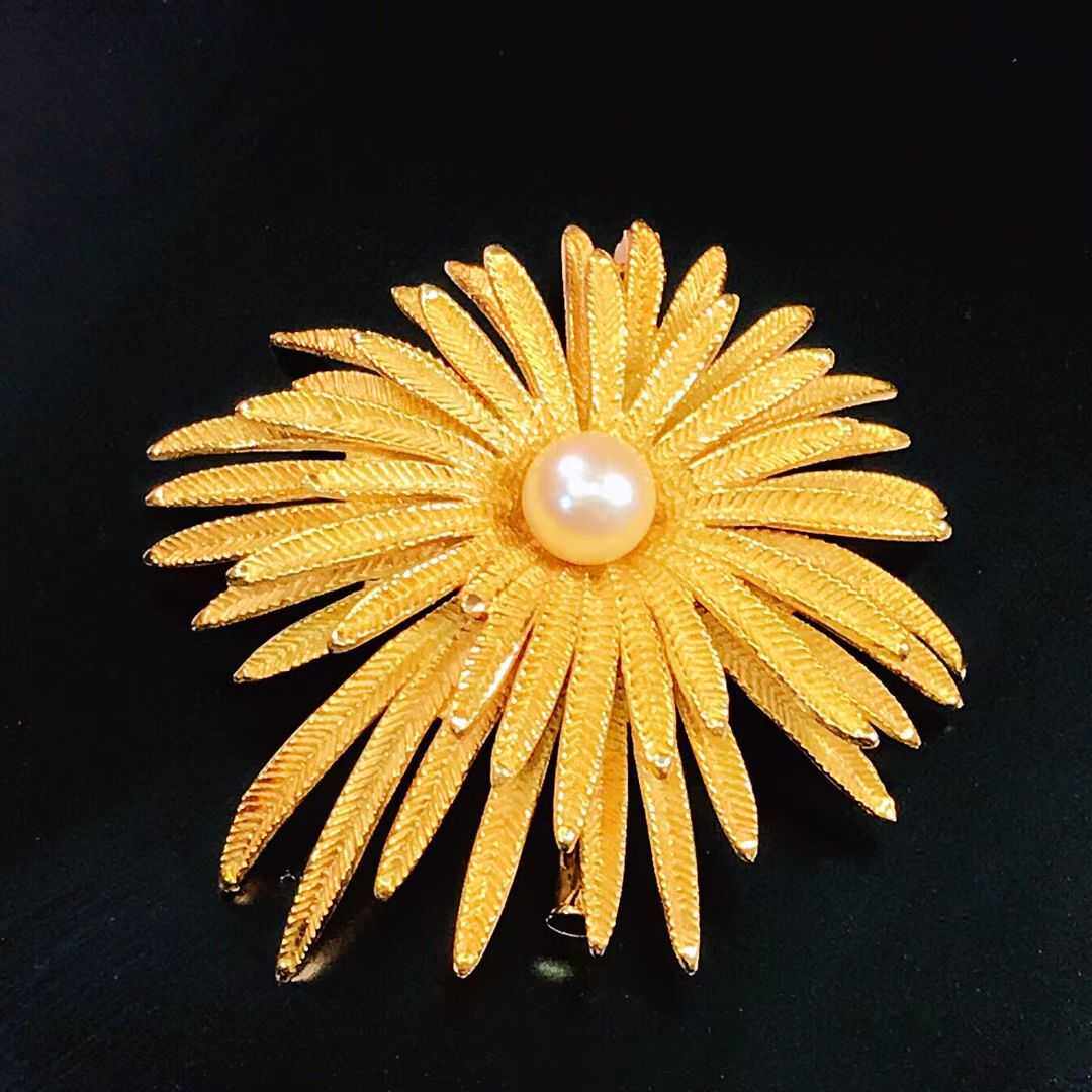 retro时期金太阳太阳花黄金胸针个性时尚气质高端胸针