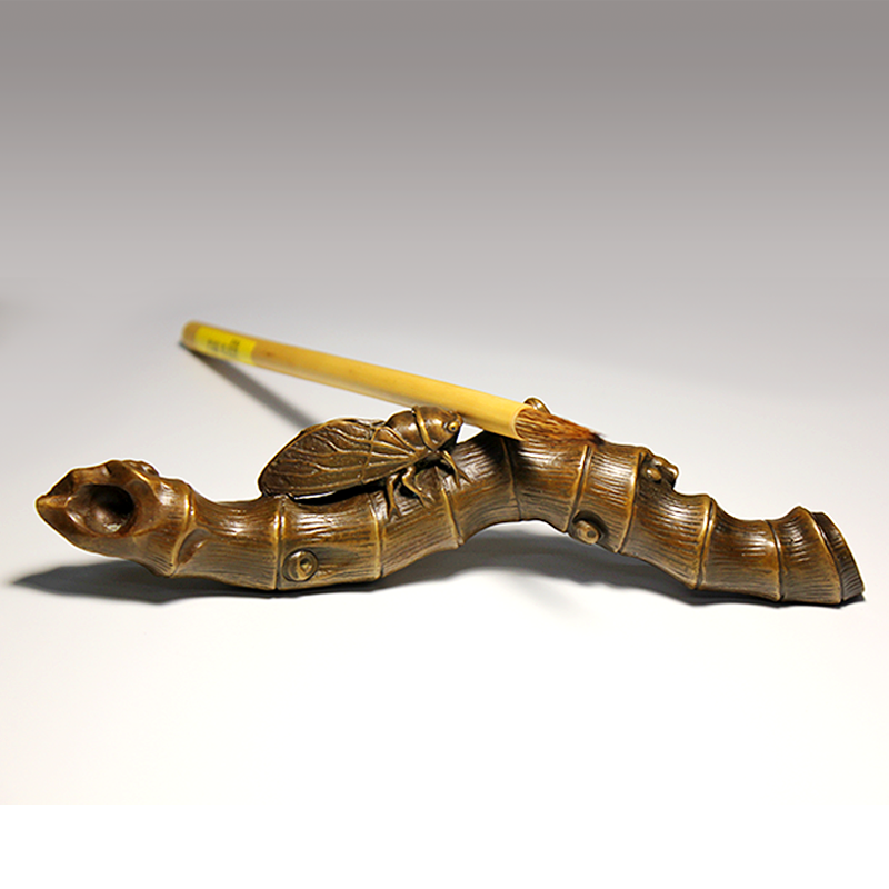 姜思序堂青铜金蝉笔架笔搁搁笔笔山桌面摆件仿古铜器铜文化文房用品