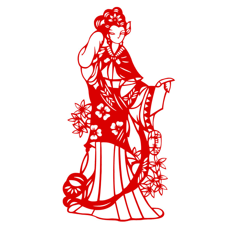 中国国风特色蔚县剪纸窗花贴纸作品红楼梦人物剪纸