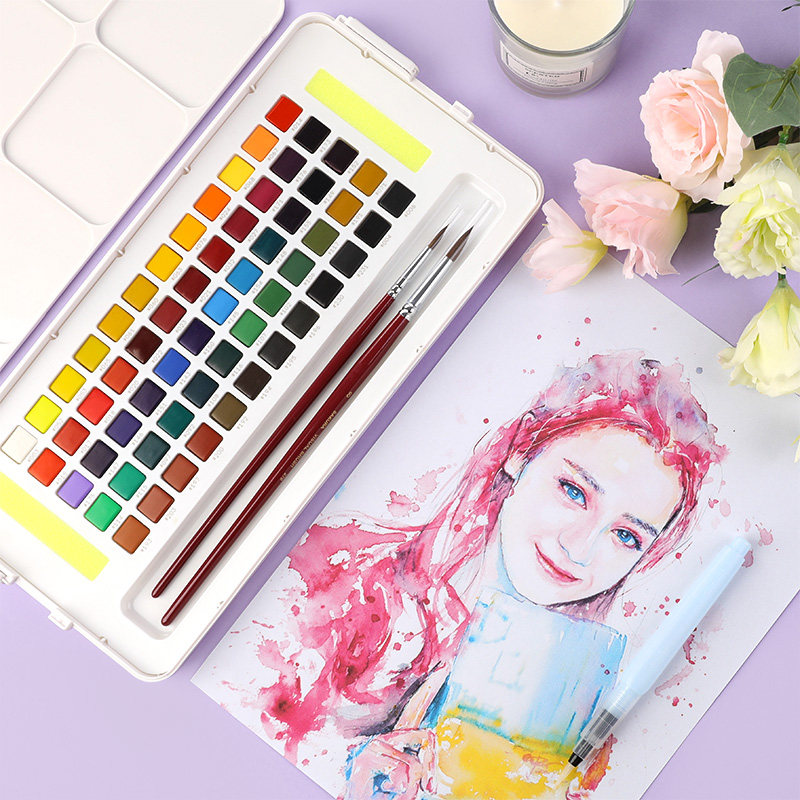 樱花专业画材初学者进口日本彩绘水粉画用水学生水彩颜料