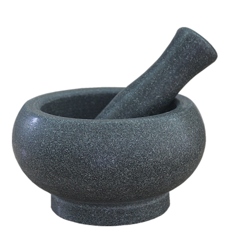 天然家用青石石臼 捣蒜器研磨蒜泥器手动捣药罐 特大号蒜臼子老式