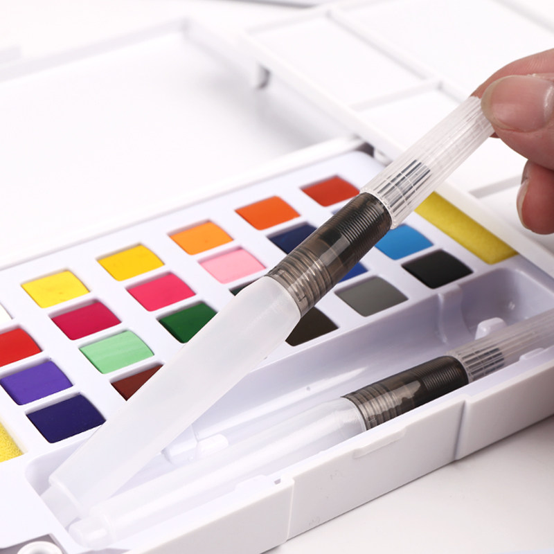 水彩颜料套装固体36色工具绘画画笔水彩画彩画水彩颜料
