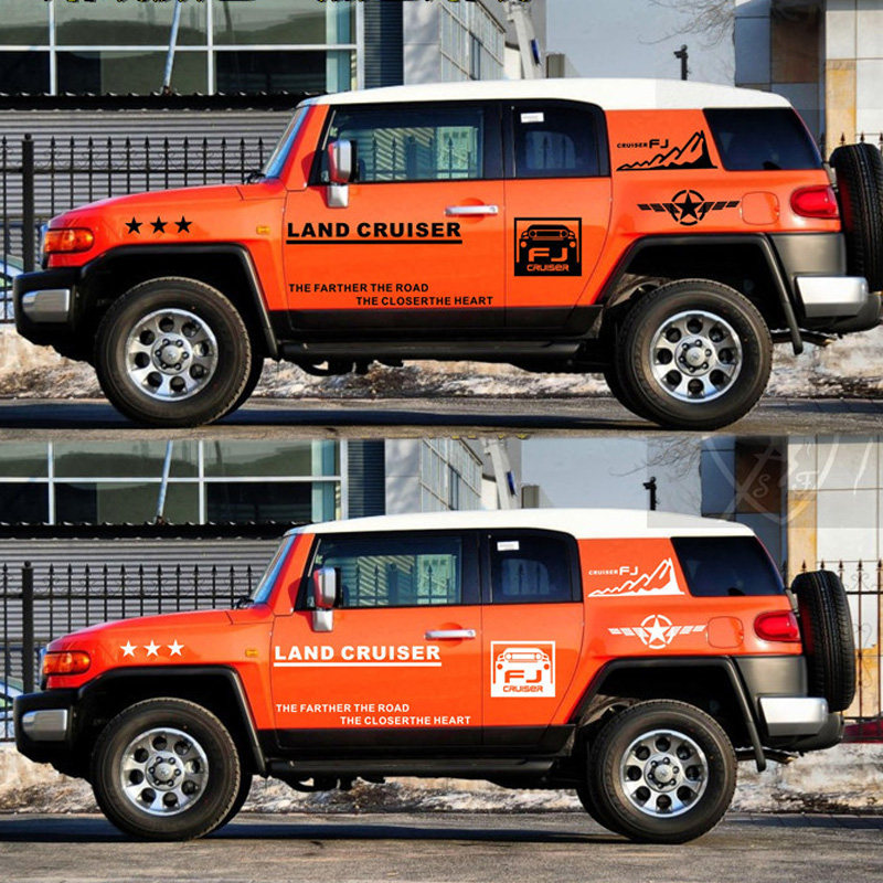 丰田fj酷路车贴拉花彩条suv越野越野车车身汽车装饰贴