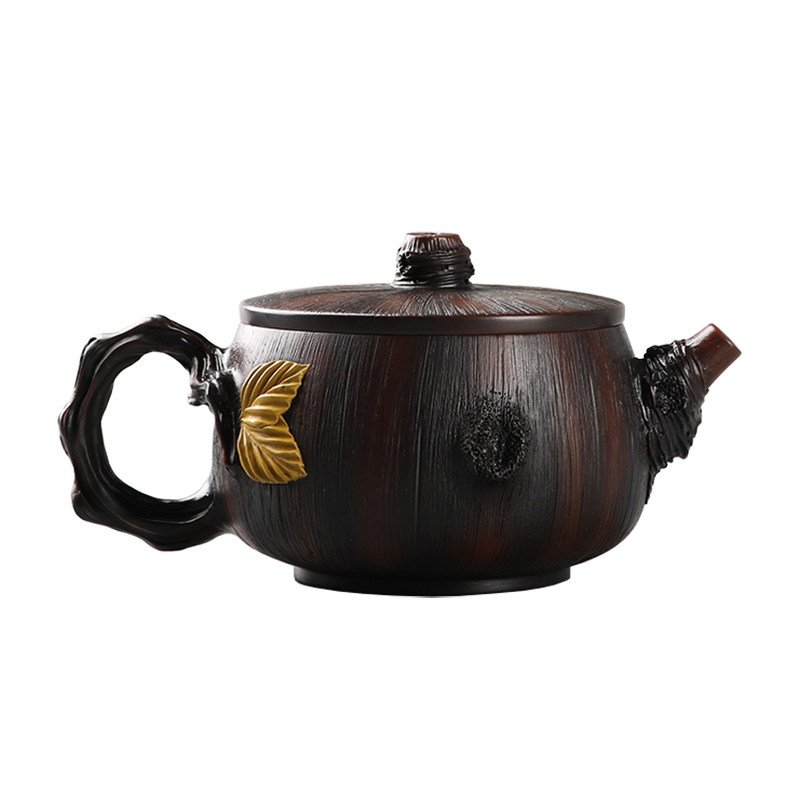 云南建水紫陶大口茶壶全纯手工浮雕泡茶壶单壶功夫茶具江浩作品