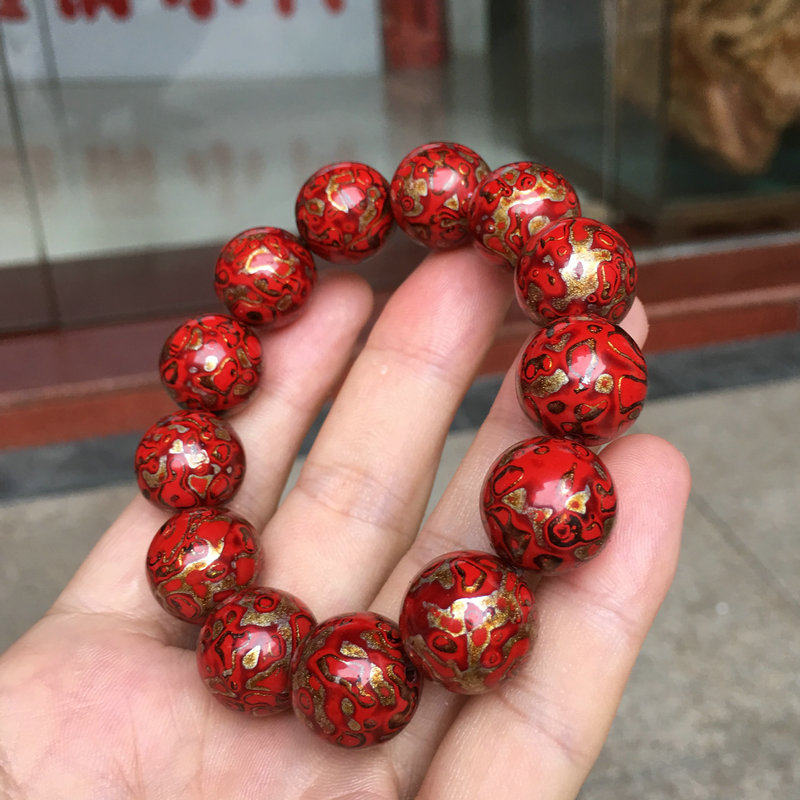 大漆珠子手串佛珠散珠单颗装饰非遗福州脱胎漆器