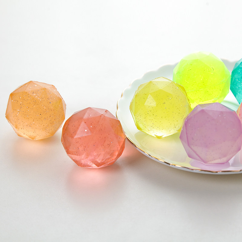 包邮45号大号水晶钻石弹力球菱形球2元3元扭蛋机玩具球儿童弹弹球