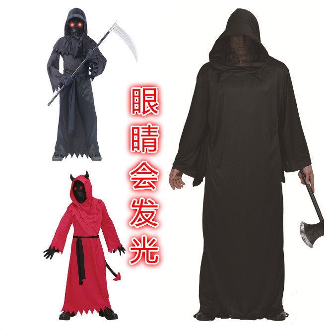 2020万圣节男士cos长袍吸血鬼儿童死神恶魔黑衣民族服装