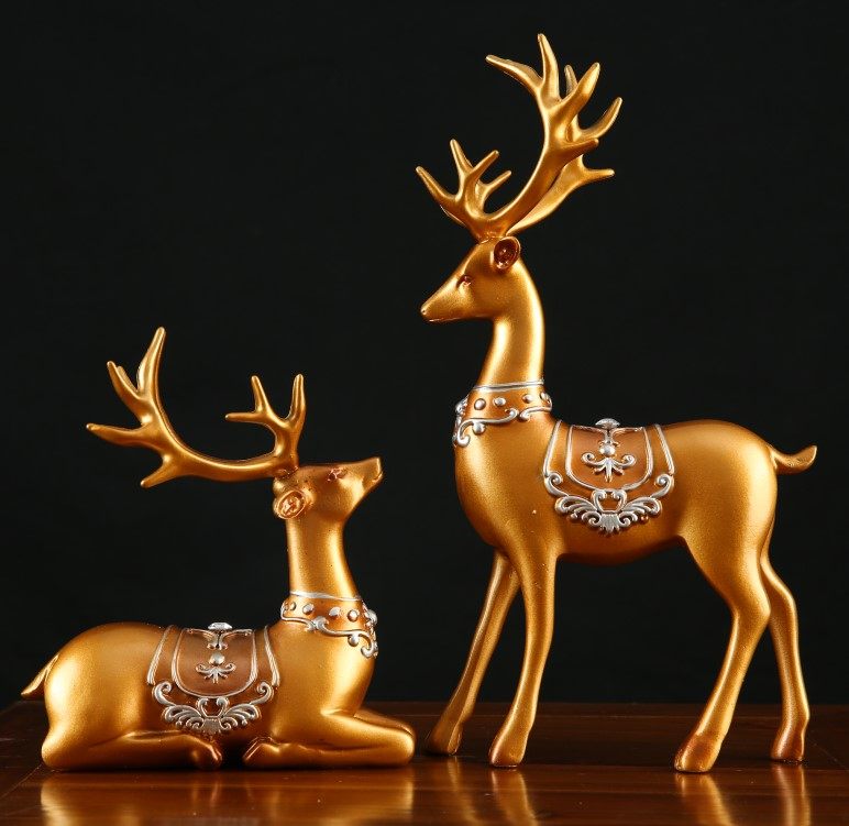 招财财鹿创意欧式抖音家居电视柜客厅装饰品摆件摆件