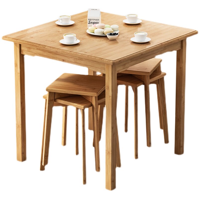 楠竹小方方桌正方形餐桌吃饭桌子简约儿童学习实木餐桌
