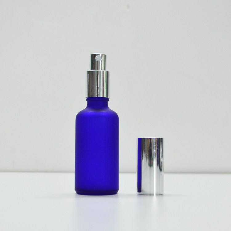 磨砂美容主义50ml喷雾细雾瓶子蓝色高档香水瓶精油瓶