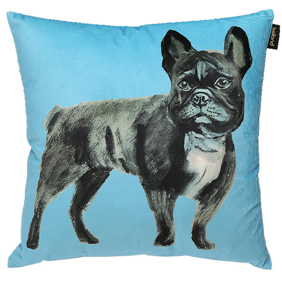 0349丝绒狗狗印花沙发靠垫办公室床头抱枕靠垫