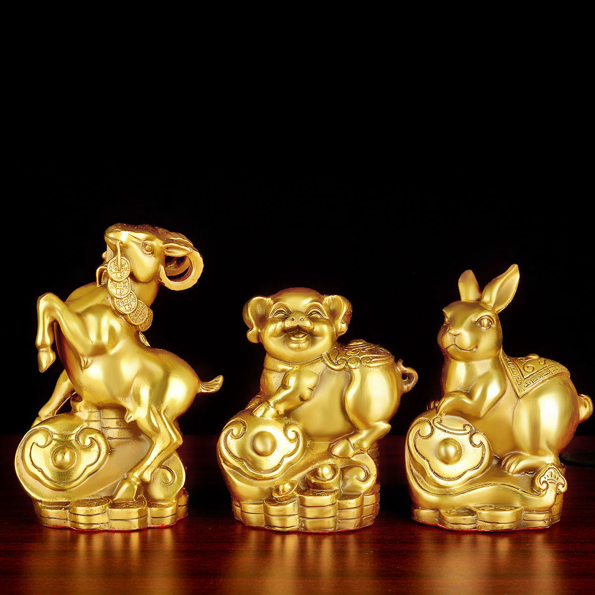 帝祖纯铜十二生肖摆件全套铜狗鼠牛虎兔龙蛇马羊猴鸡猪客厅工艺品