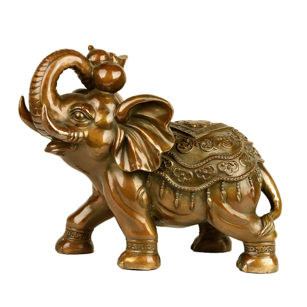 帝祖全铜大象摆件一对吸水象铜工艺品店铺客厅摆件