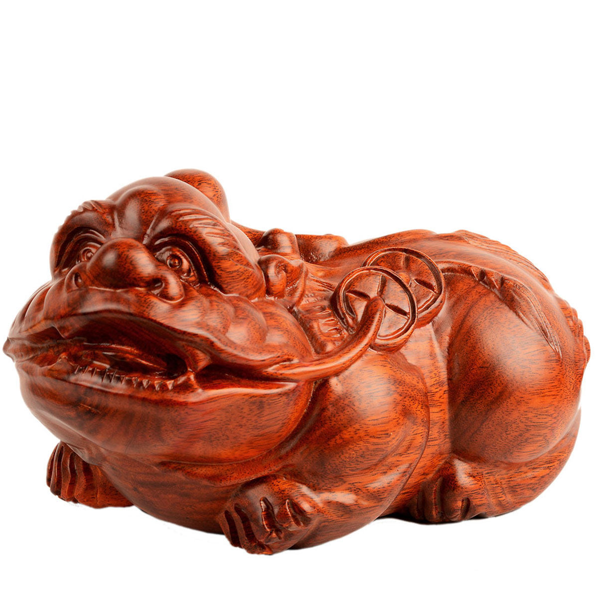 帝祖桃木貔貅一对实木皮丘家居摆件装饰品工艺品摆件