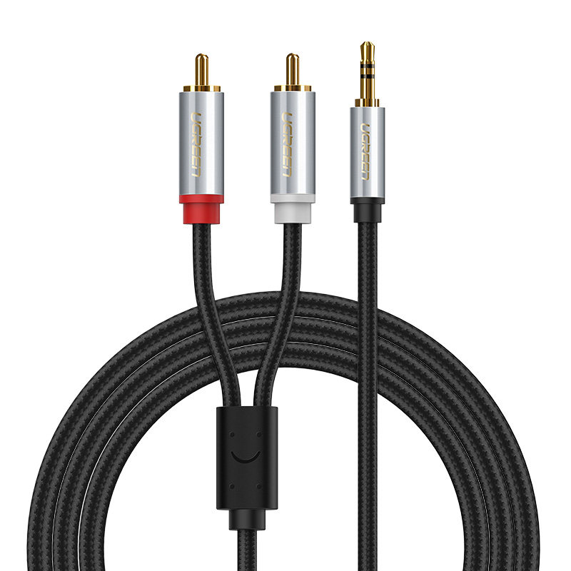 绿联插头台式通用转换对公rca音频莲花转双视频线
