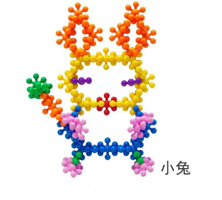 儿童益智早教玩具梅花花积木塑料拼插拼装积木塑料积木