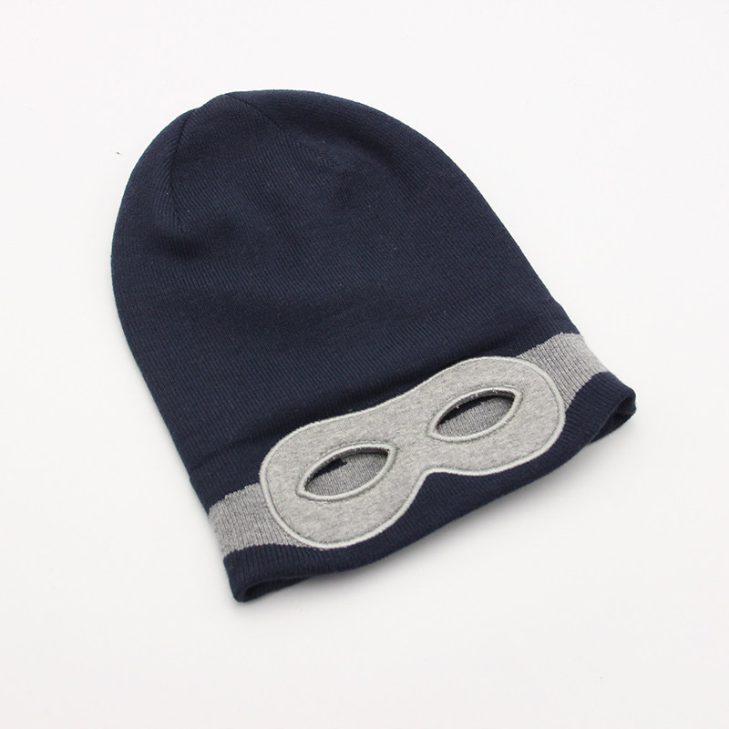 儿童秋冬新款毛线保暖护头帽子面具冬帽男童帽子