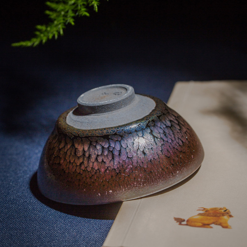 陈亮纯油滴茶盏天目主人陶瓷鹧鸪茶杯建盏原矿建盏