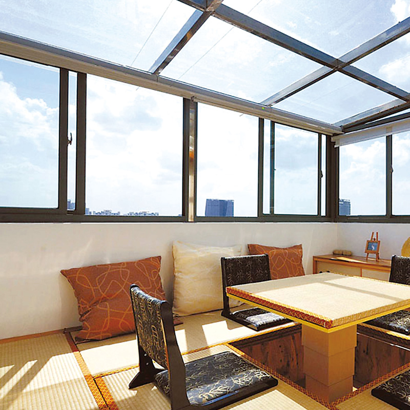 阳光房露台定制顶棚移动屋顶装饰钢架花园天井阳光房定制