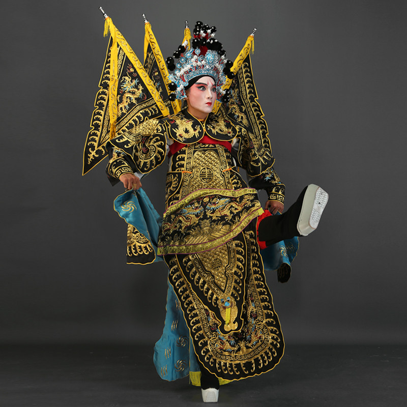 戏曲京剧武生舞台演出服将军旗老小生花脸古装民族服装