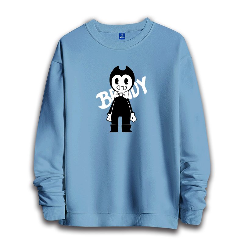 班迪与墨水机器bendy游戏周边圆领卫衣男女外套无帽衫套头上衣服 - 沃