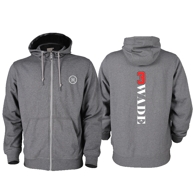 热火闪电侠怀恩韦德wade篮球运动带帽宽松拉链卫衣