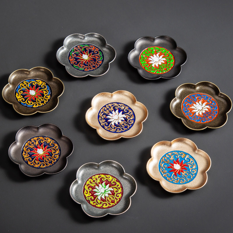 景泰蓝茶杯杯垫创意防滑隔热珐琅彩茶金属杯托杯垫