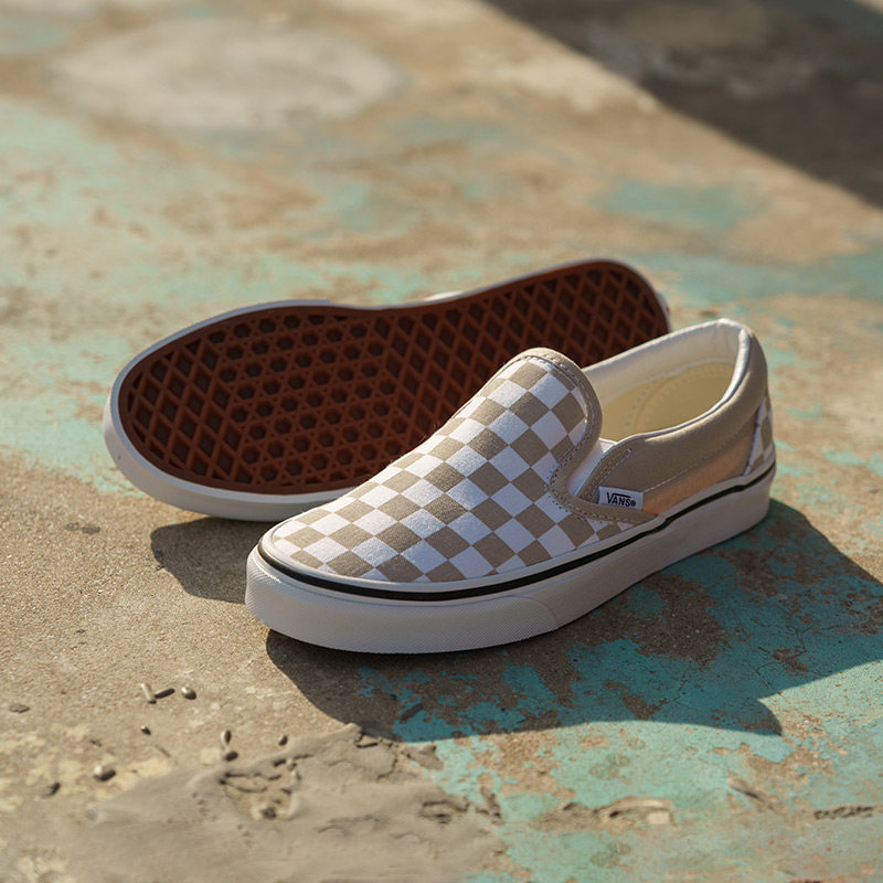 vans范斯slipon莫兰迪棋盘格舒适一脚蹬