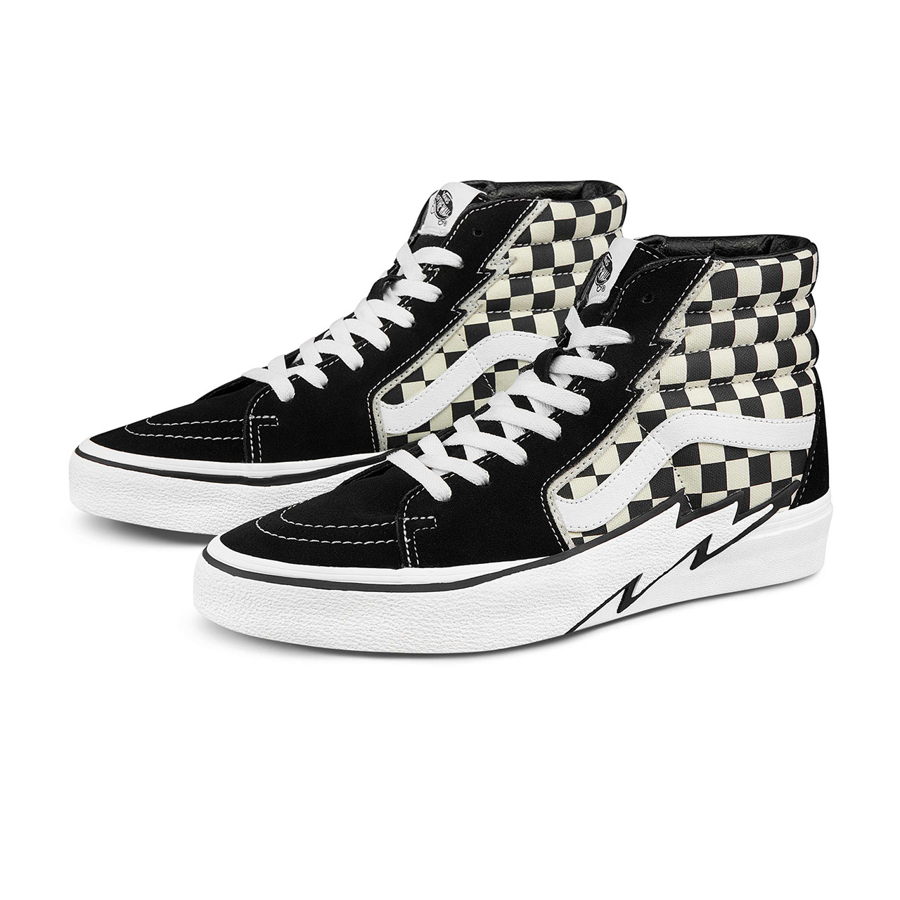 国庆节vans范斯官方黑白黑白棋棋盘格闪电图案男女板鞋