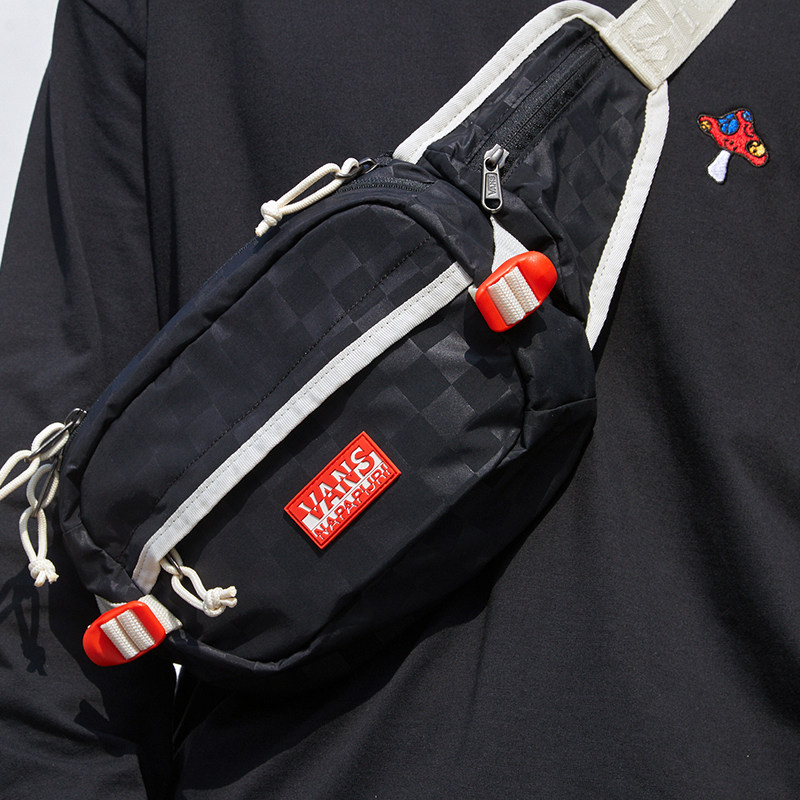vans范斯官方黑色棋盘格印花情侣腰包napapijri联名