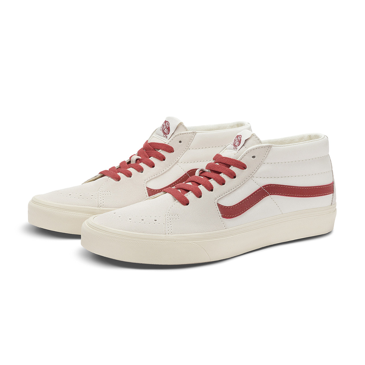 双旦vans范斯官方sk8mid元气红白配色美式休闲风板鞋