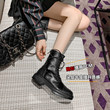 High Rise Martin Boots Women's Small Autumn And Winter 2020 Plush Leather Elastic Thin Boots British Style Short Boots Women High Rise Martin Boots Women's Small Autumn And Winter 2020 Plush Leather Elastic Thin Boots British Style Short Boots Women