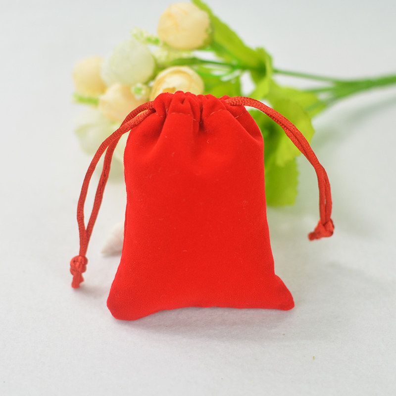 绒布红色香包香囊印刷logo品牌袋子首饰布袋子香包