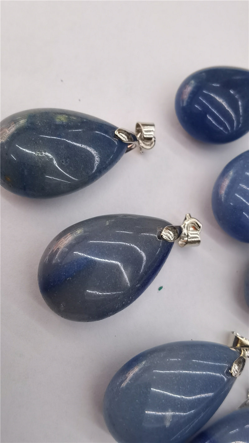 天然蓝晶水滴裸石吊坠项链情侣精致时尚宝石项坠