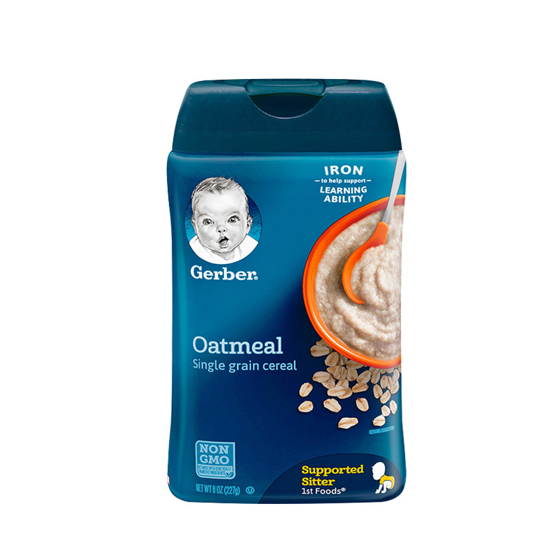 美国代购gerber嘉宝婴儿一段燕麦米粉米糊铁锌米粉