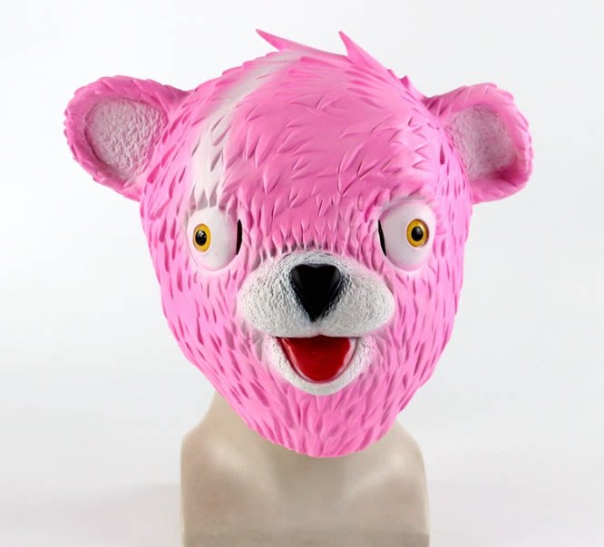 万圣节可爱棉花糖抖音dj marshmello头套堡垒之彩虹马粉红熊面具